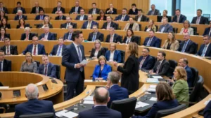 Andy Burnham addressing politicians during a parliamentary debate