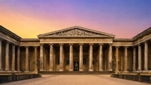 British Museum in London featuring its historic neoclassical exterior and grand columned entrance