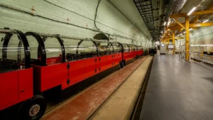 Postal Museum Mail Rail attraction featuring the underground railway once used to transport post beneath London.