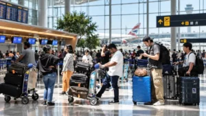 Airport passengers waiting