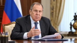 Russian diplomat at desk