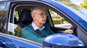Elderly man driving